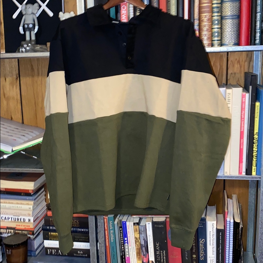 🆕 WeSC Cropped Rugby Polo Shirt LS Color block - Picture 4 of 9